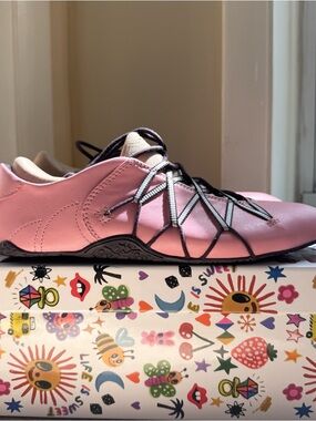 Jeffrey Campbell Regimen Ankle Wrap Ballet Sneakers Pink 7